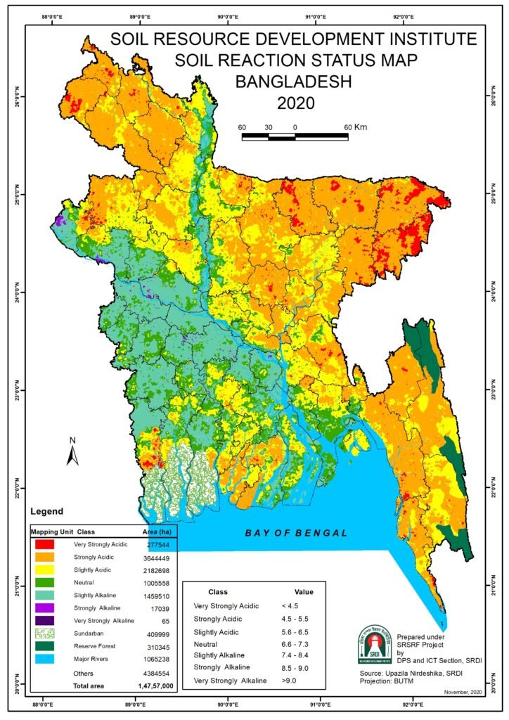 বাংলাদেশের মাটির প্রতিক্রিয়া মানচিত্র, ম্যাপ
