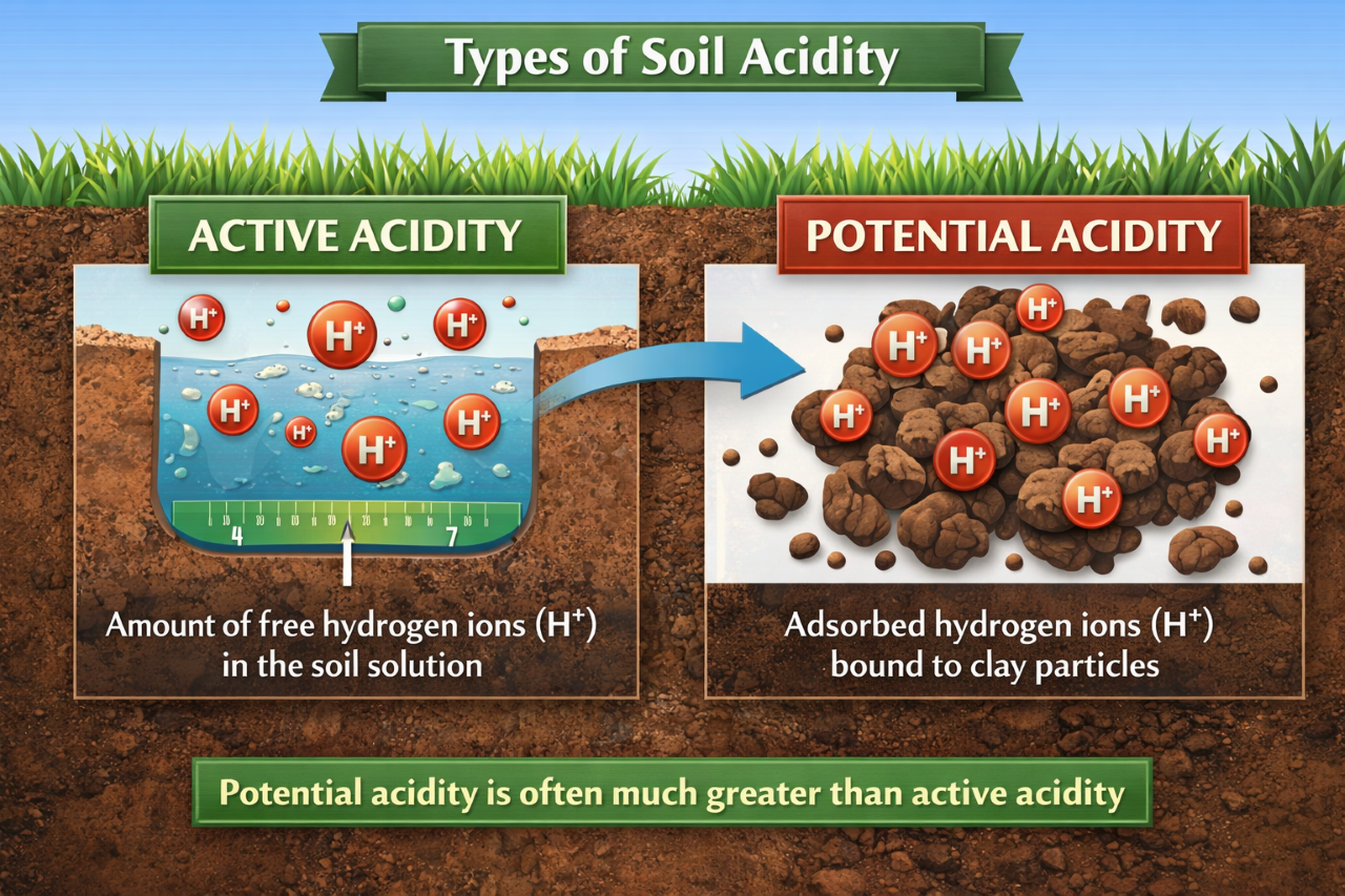 মাটির অম্লতার প্রকারভেদ - Types of Soil Acidity