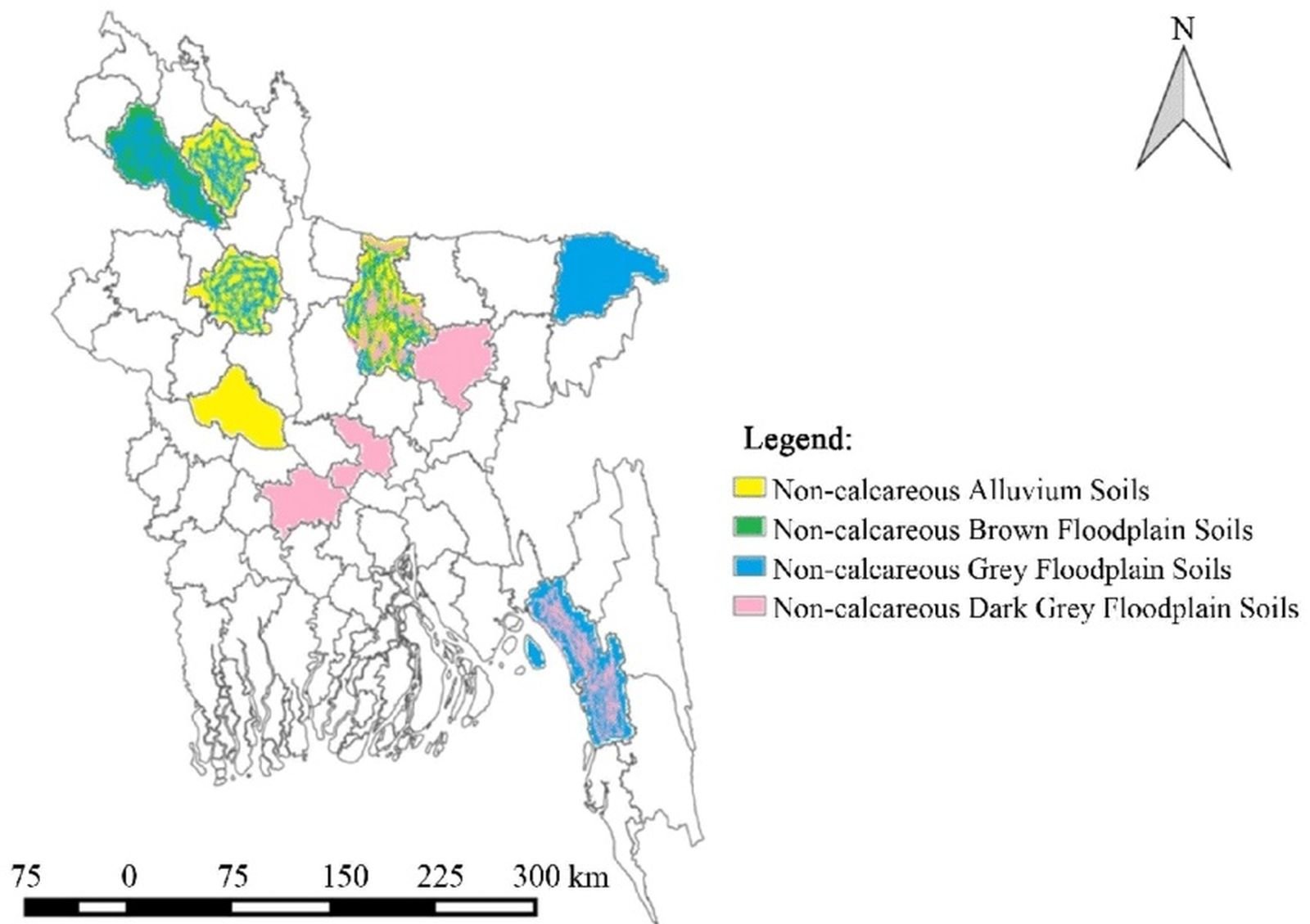 মানচিত্রে বাংলাদেশের মৃত্তিকা শ্রেণি প্রদর্শন, ম্যাপ