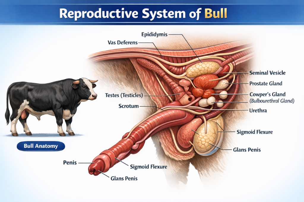 ষাঁড়ের জননতন্ত্র (Reproductive system of bull)