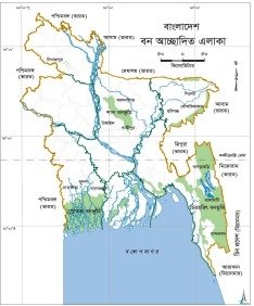 বাংলাদেশের বিভিন্ন বনাঞ্চলের বিস্তৃতি