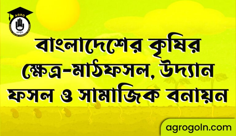 বাংলাদেশের কৃষির ক্ষেত্র-মাঠফসল, উদ্যান ফসল ও সামাজিক বনায়ন
