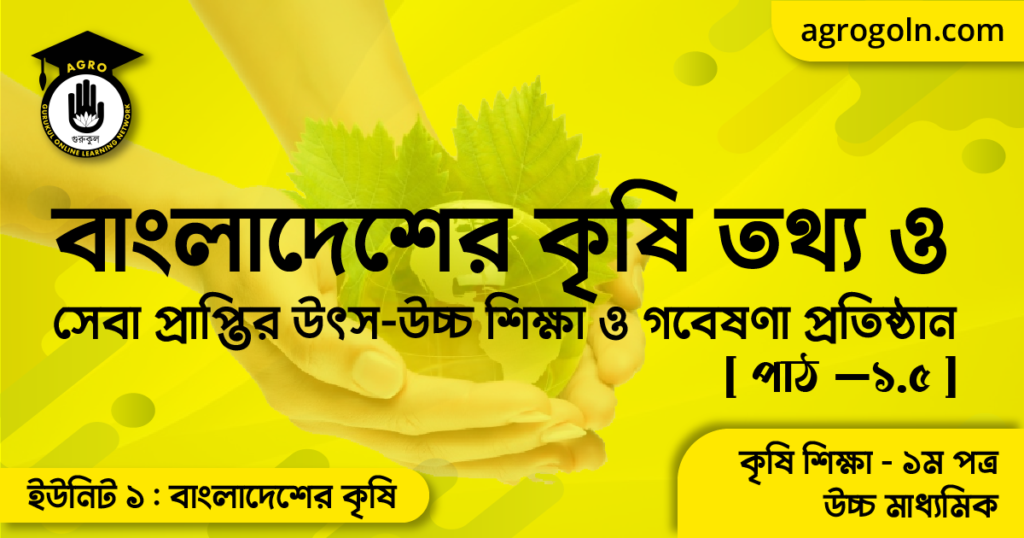 বাংলাদেশের কৃষি তথ্য ও সেবা প্রাপ্তির উৎস-উচ্চ শিক্ষা ও গবেষণা প্রতিষ্ঠান