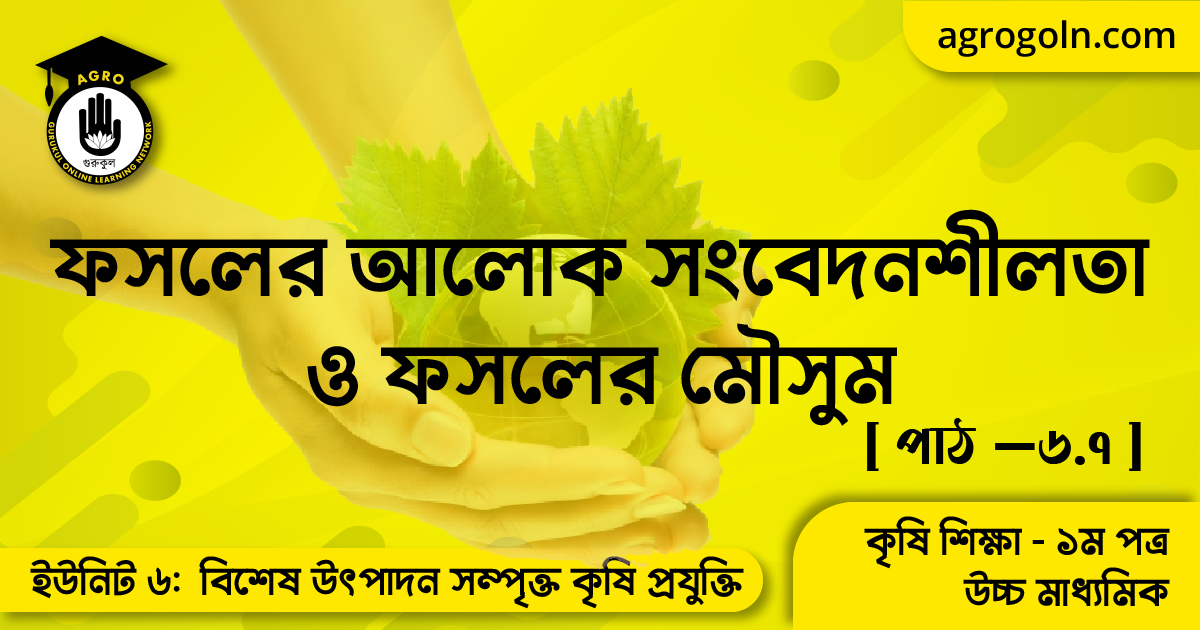 ফসলের আলোক সংবেদনশীলতা ও ফসলের মৌসুম