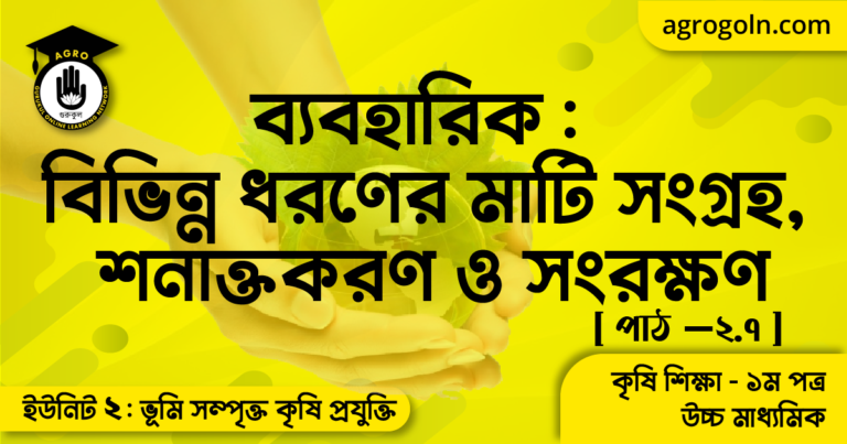 ভিন্ন ধরনের মাটি সংগ্রহ, শনাক্তকরণ ও সংরক্ষণ