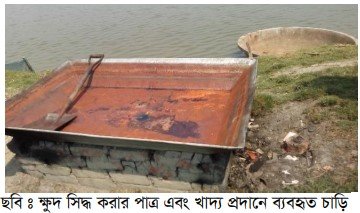 ক্ষুদ সিদ্ধ করার পাত্র এবং খাদ্য প্রদানে ব্যবহৃত চাড়ি ছবি