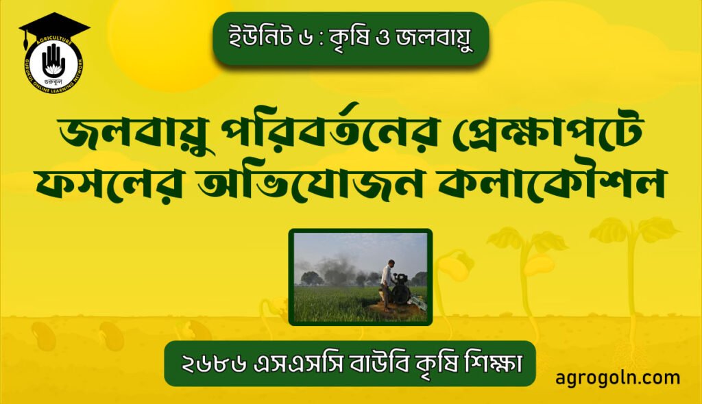 জলবায়ু পরিবর্তনের প্রেক্ষাপটে ফসলের অভিযোজন কলাকৌশল