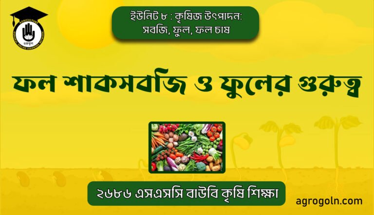 ফল শাকসবজি ও ফুলের গুরুত্ব