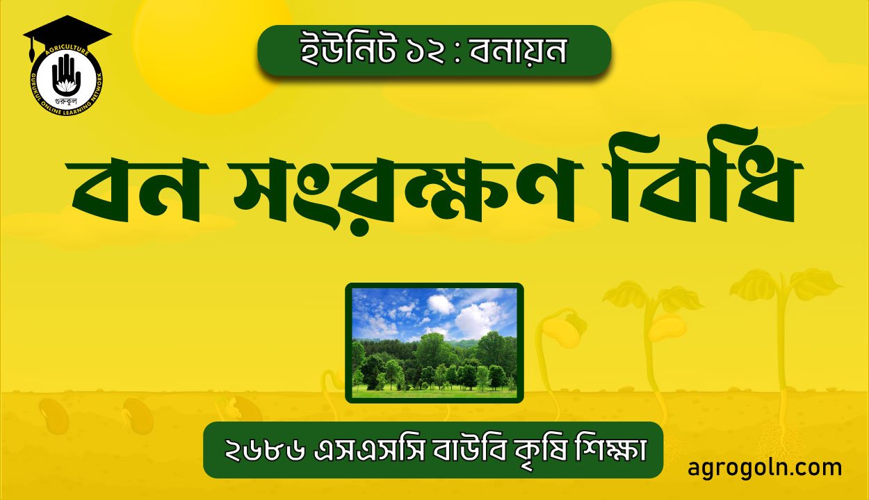 বন সংরক্ষণ বিধি 1 বন সংরক্ষণ বিধি