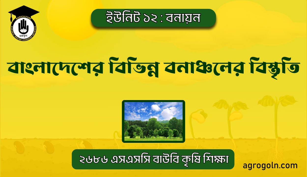 বাংলাদেশের বিভিন্ন বনাঞ্চলের বিস্তৃতি