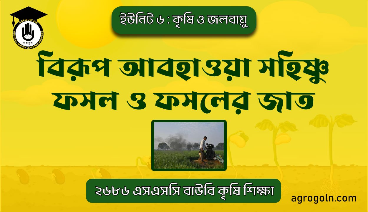 বিরূপ আবহাওয়া সহিষ্ণু ফসল ও ফসলের জাত