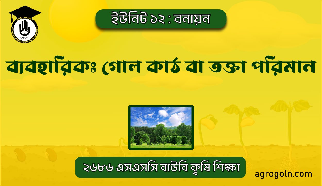 ব্যবহারিকঃ গোল কাঠ বা তক্তা পরিমান