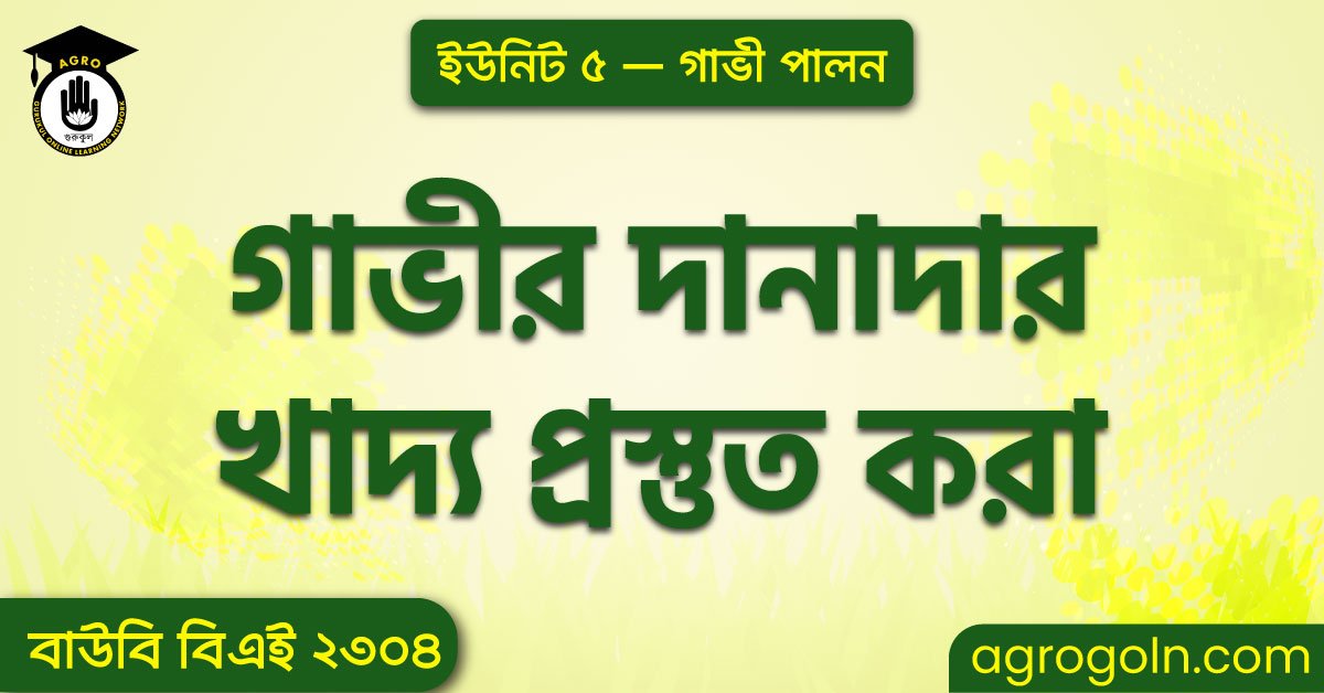 গাভীর দানাদার খাদ্য প্রস্তুত করা