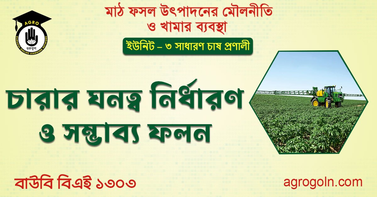 চারার ঘনত্ব নির্ধারণ ও সম্ভাব্য ফলন