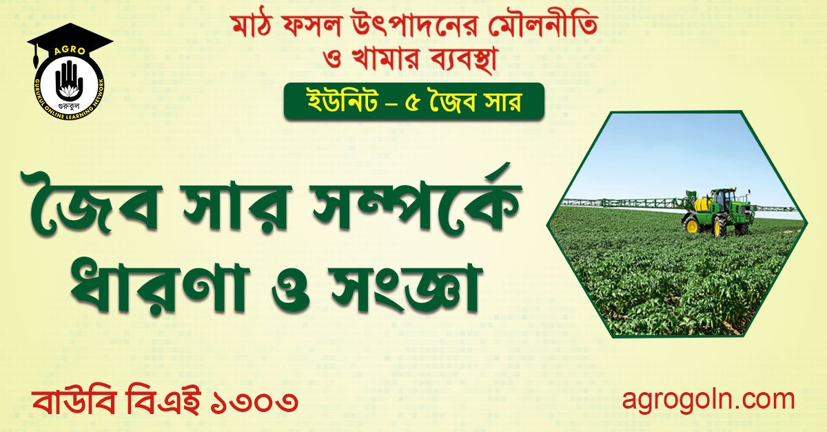 জৈব সার সম্পর্কে ধারণা ও সংজ্ঞা