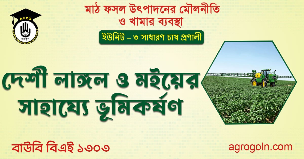 দেশী লাঙ্গল ও মইয়ের সাহায্যে ভূমিকর্ষণ