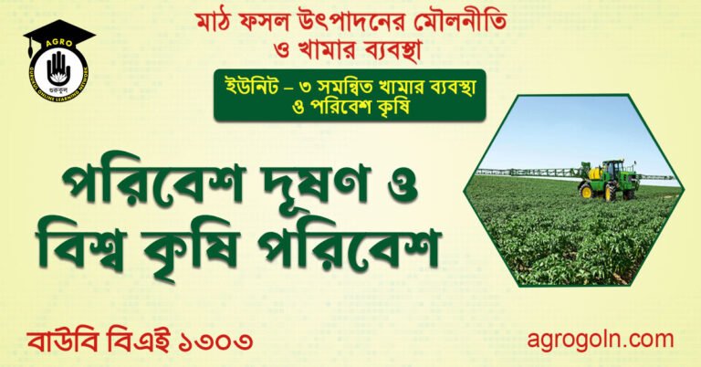 পরিবেশ দূষণ ও য়িষ্ণু কৃষি পরিবেশ