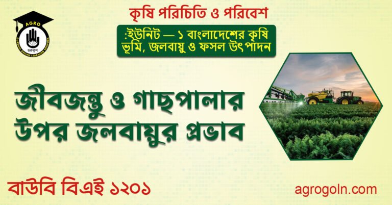 গাছপালা ও জীবজন্তুর উপর জলবায়ুর প্রভাব