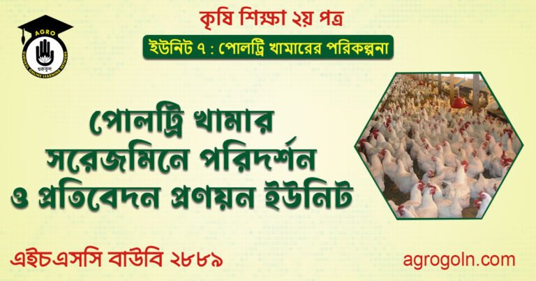 পোলট্রি খামার সরেজমিনে পরিদর্শন ও প্রতিবেদন প্রণয়ন ইউনিট