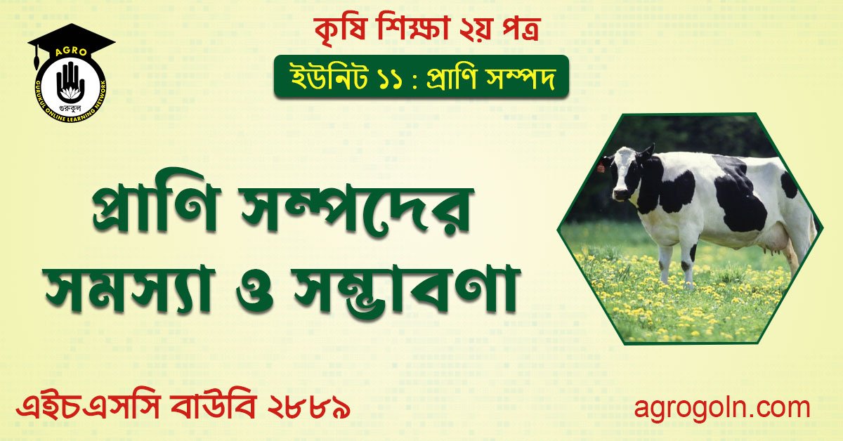 প্রাণি সম্পদ উন্নয়নের সমস্যা ও সম্ভাবনা 1 প্রাণি সম্পদের সমস্যা ও সম্ভাবণা