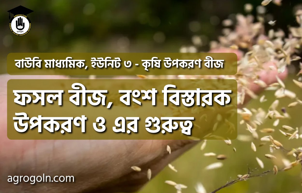 ফসল বীজ, বংশ বিস্তারক উপকরণ ও এর গুরুত্ব 1 ফসল বীজ, বংশ বিস্তারক উপকরণ ও এর গুরুত্ব