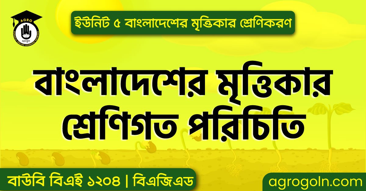 বাংলাদেশের মৃত্তিকার শ্রেণিগত পরিচিতি