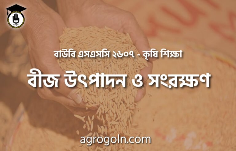 বীজ উৎপাদন ও সংরক্ষণ