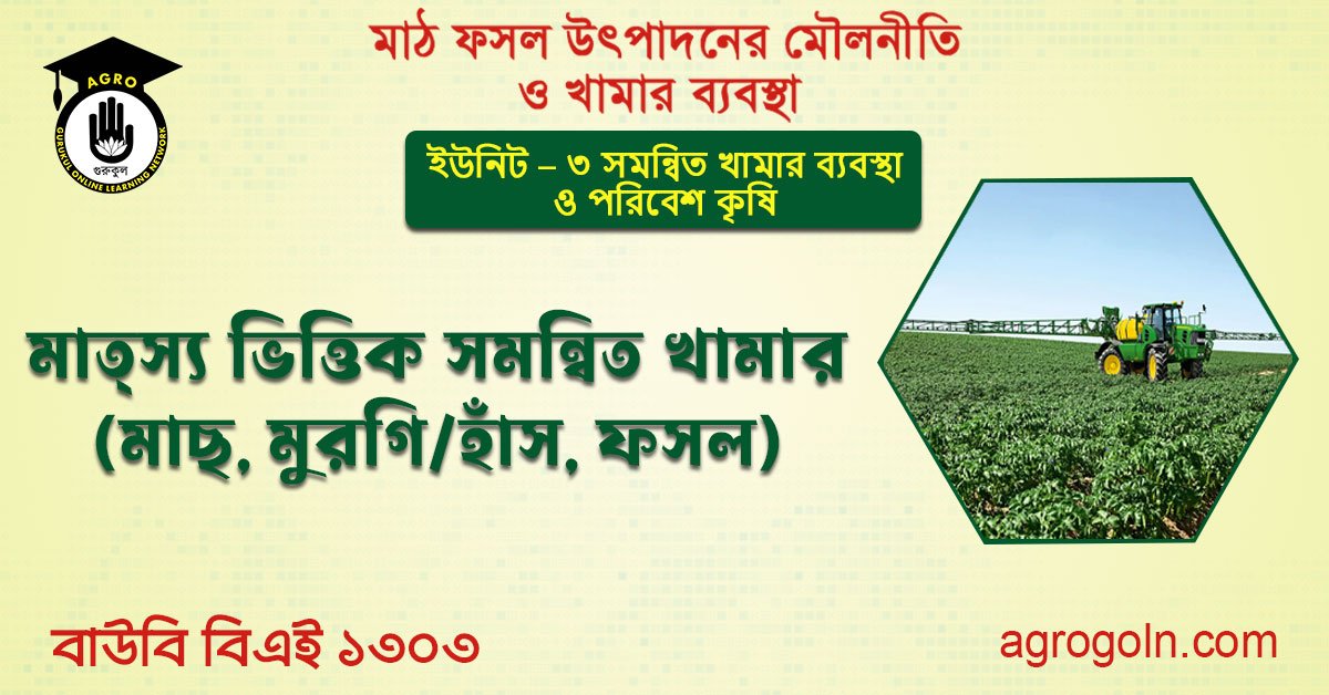 মাত্‍স্য ভিত্তিক সমন্বিত খামার (মাছ, মুরগি/হাঁস, ফসল)