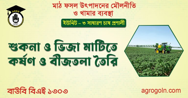 শুকনা ও ভিজা মাটিতে কর্ষণ ও বীজতলা তৈরি